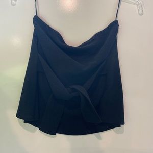 Black tie waist tube top